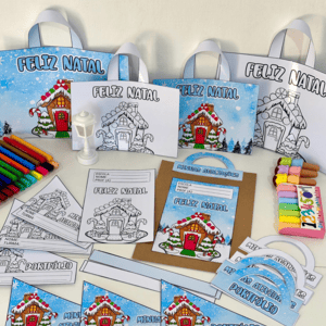 Kit Capas de Atividades Tema Casinha de Natal
